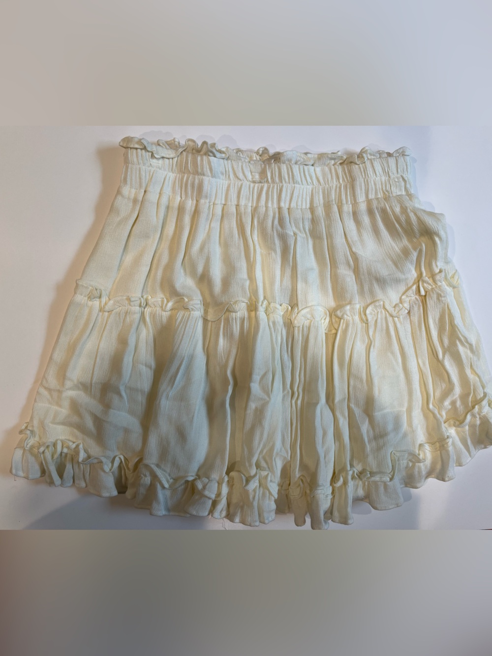 Lulu's Cream Ruffle Tiered High-Waist Skirt